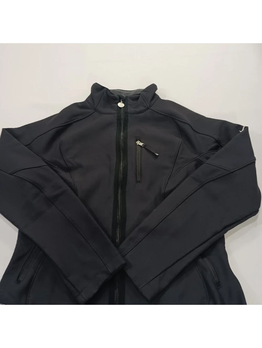 NIKE Fit Therma Softshell Full Zip Jacket Pockets Men's Black Size M (8-10)